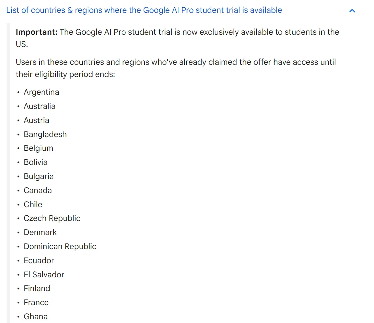 part of the country restrictions