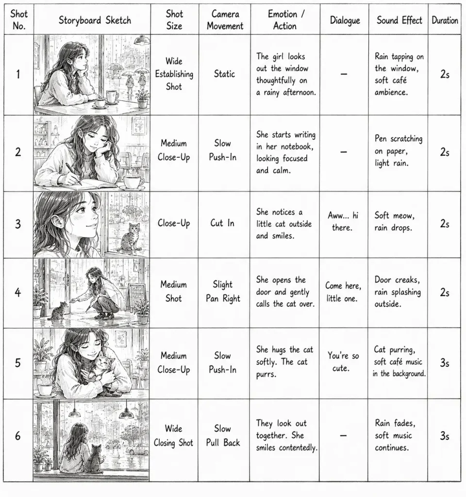 hand-drawn storyboard picture
