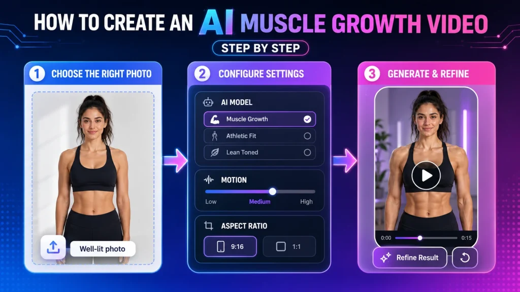 How to Create an AI Muscle Growth Video Step by Step