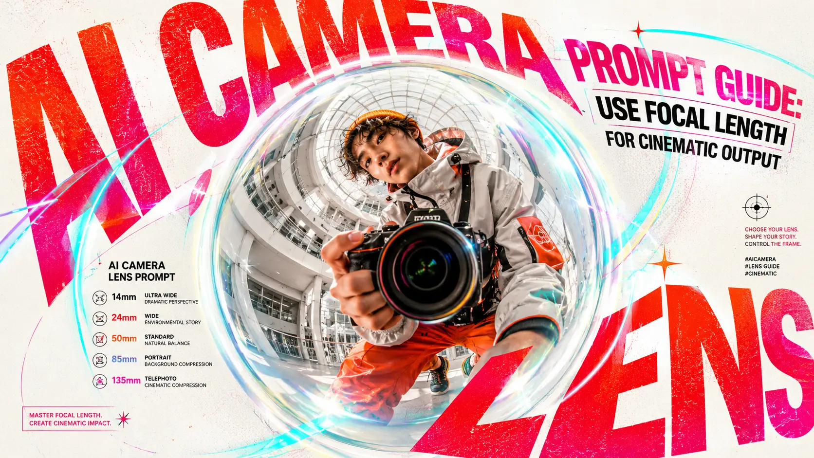 AI Camera Lenses Prompt Guide: Use Focal Length for Cinematic Output