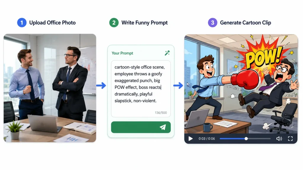 How to Make an Employee Punches Boss AI Video From a Photo