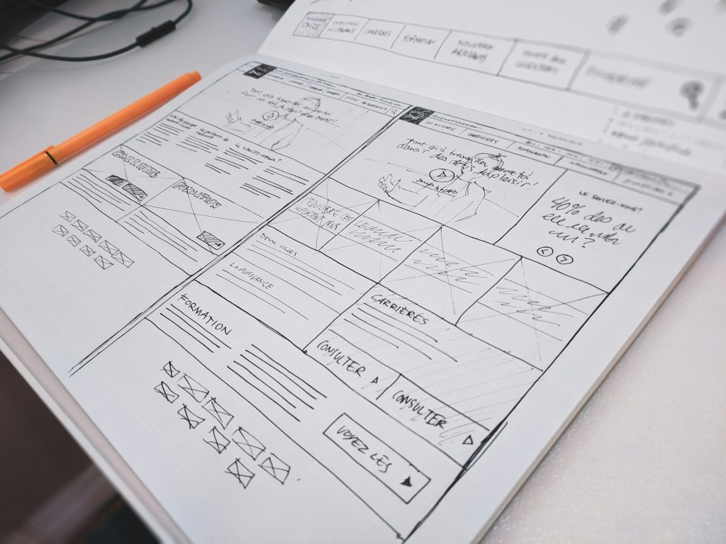 traditional hand-drawn storyboard