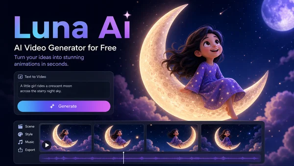 Gerador de Vídeo Luna AI Grátis
